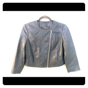 Massimo Dutti Crop Natural Leather Jacket